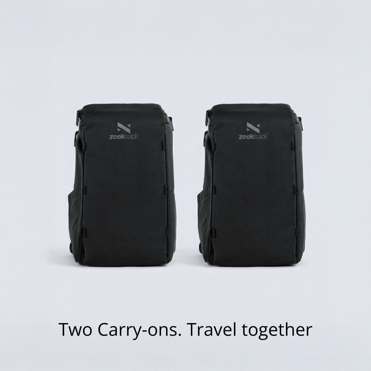 Zeeksack 2 × The Organizer 30L (schwarz) – Produkte gemeinsam als Set abgebildet.