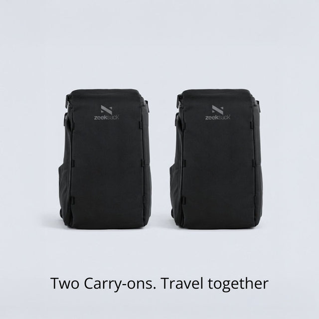 Zeeksack 2 × The Organizer 30L (schwarz) – Produkte gemeinsam als Set abgebildet.