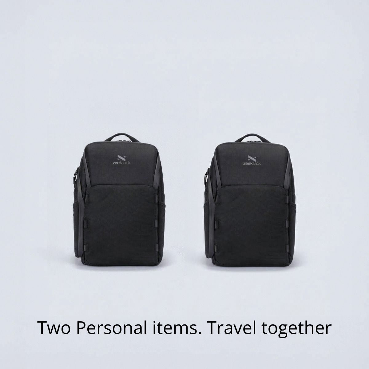 Zeeksack 2 × The Underseat 15L (schwarz) – Produkte gemeinsam als Set abgebildet.