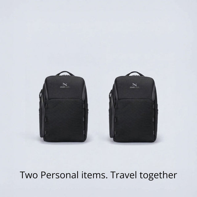 Zeeksack 2 × The Underseat 15L (schwarz) – Produkte gemeinsam als Set abgebildet.