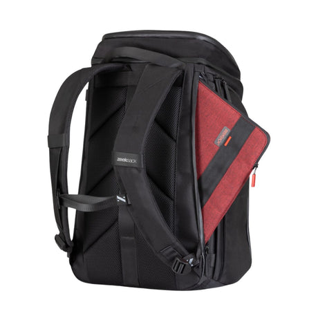 Rückansicht des Zeeksack Organizer Rucksacks mit herausnehmbarer Laptoptasche im separaten Fach